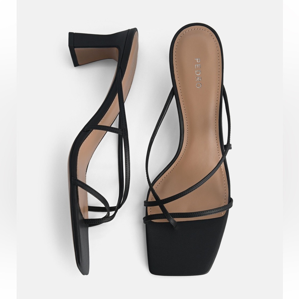 NWOT Pedro Black Strappy Women's Heels